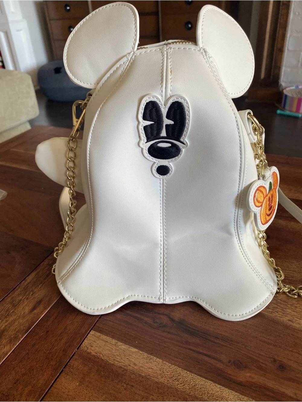 Loungefly White Ghost Mickey Mouse Purse Halloween Glows in the Dark